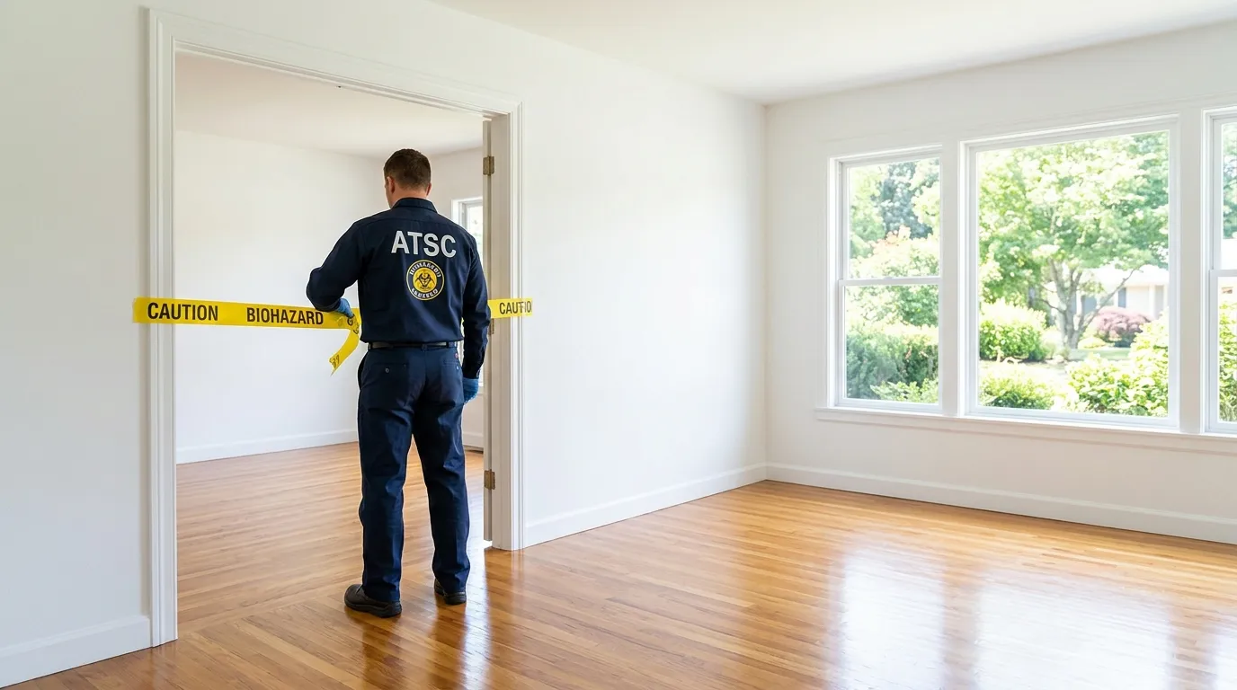 Certified biohazard cleanup crew performing Decomposition Cleanup in Raritan
